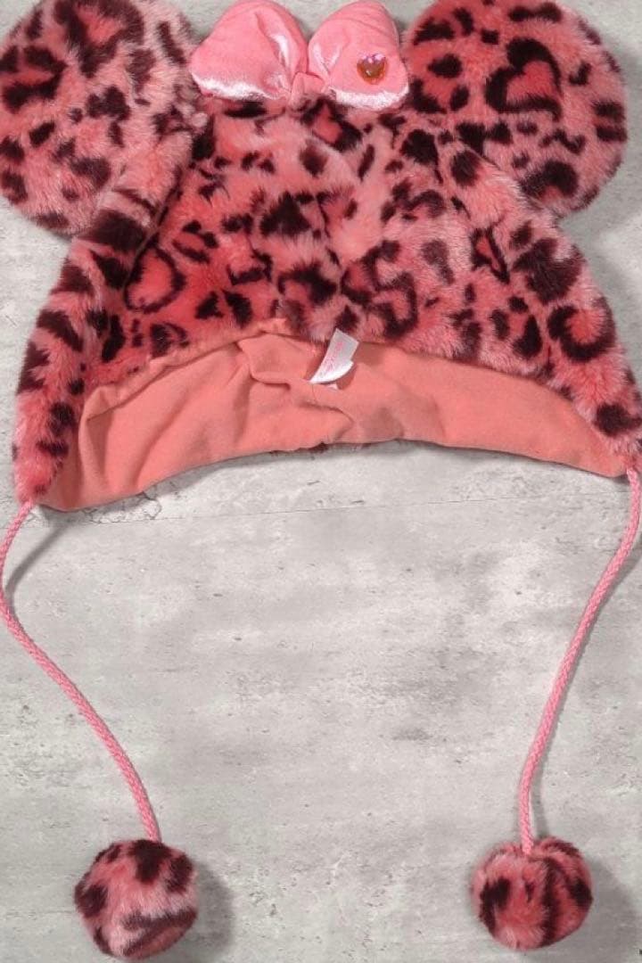 ヒョウ柄　ファンキャップ　ピンク