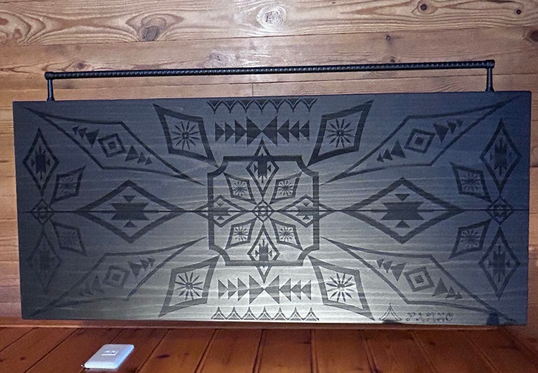 No.547 アイアンローテーブル オルテガテーブル　ネイティブ柄