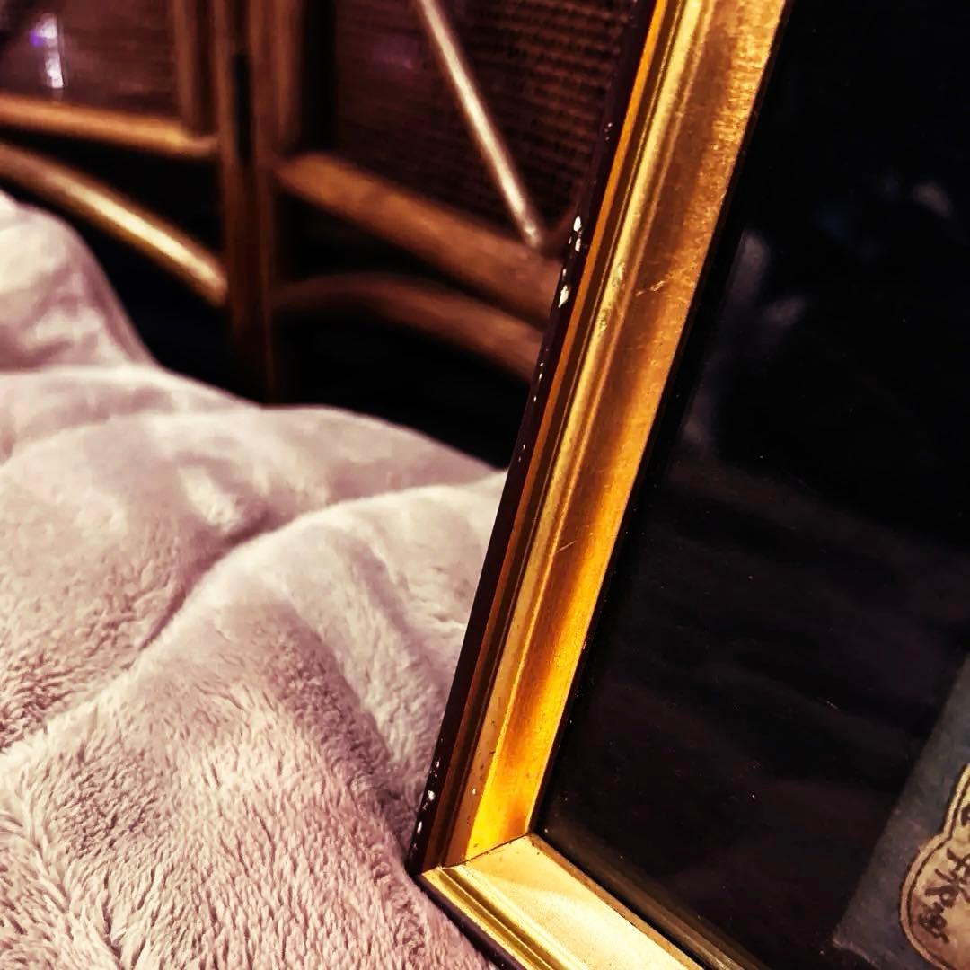 ☆しげおうまる☆ 浮世絵 信州 川中嶋 金色フレーム付き