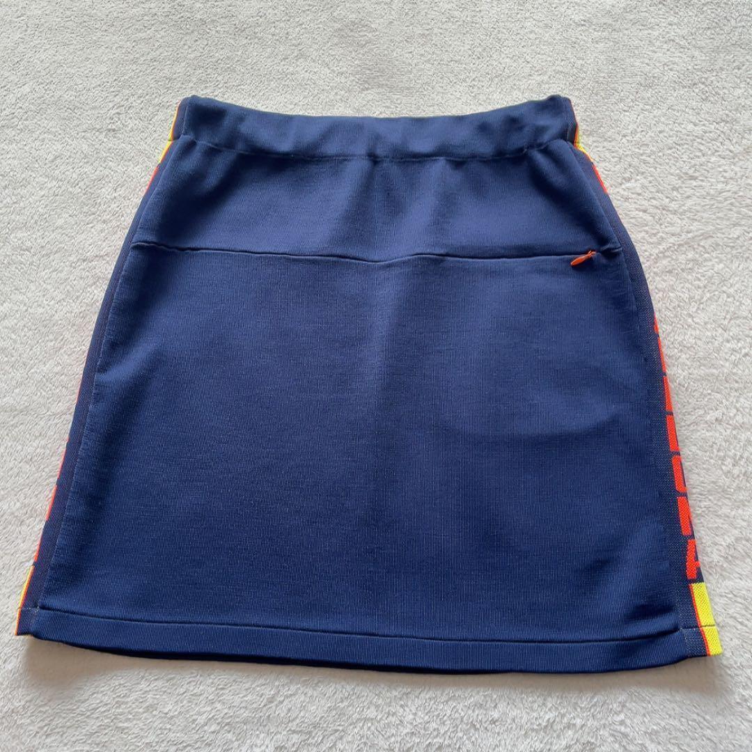 極美品 　マークアンドロナ 　ニット　セットアップ　パーカー　スカート ネイビー