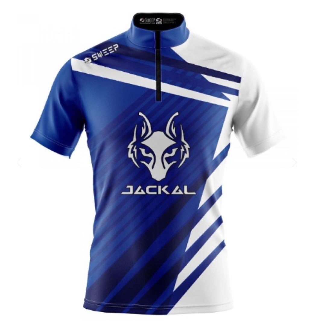 モーティブ ジャッカルデザイン　ボウリングウェア　ブルー　日本サイズL相当