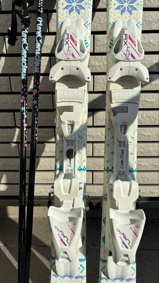 ピュアコンシャス スキー、ビンディング、ポール、ケースセット