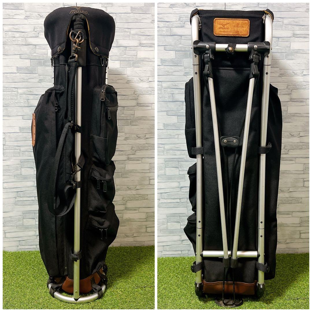 ★ミズノ ポーター キャディバッグ スタンド式 フレームウォーカー ブラック