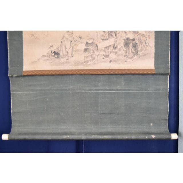 【真作】金城藩画家/竹林七賢人図/掛軸☆宝船☆AB-466