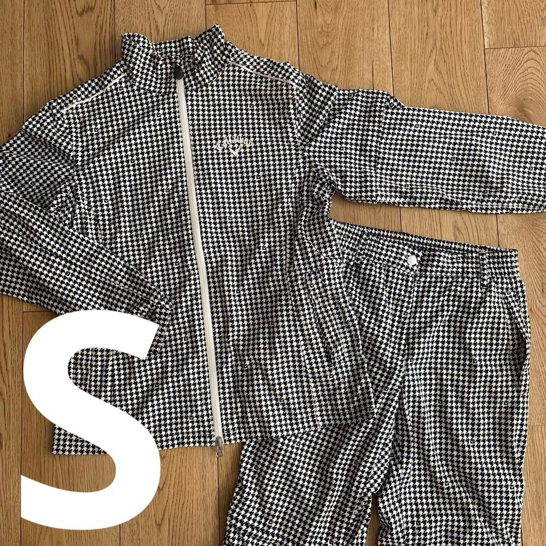 Callaway レインコート 千鳥柄 上下セット ジャケット ズボン Sサイズ