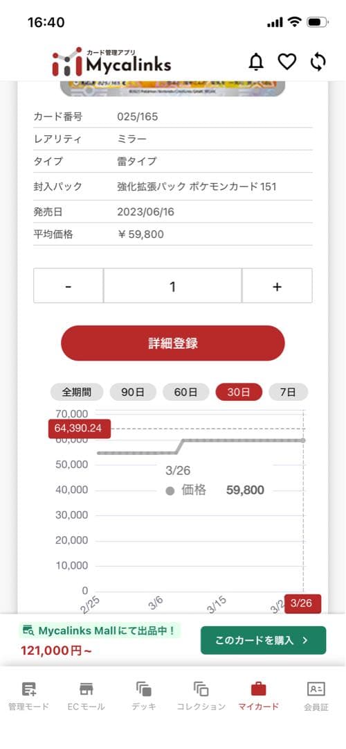 151 ピカチュウ C: マスターボールミラー マスボ