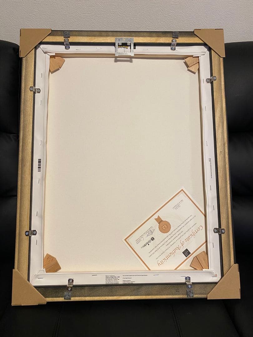 ゴッホピカチュウ キャンバスアート 黒フレーム　黒枠　Sサイズ