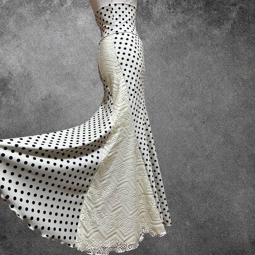 エスカルゴファルダ　水玉×レース重ねデザイン　1点もの