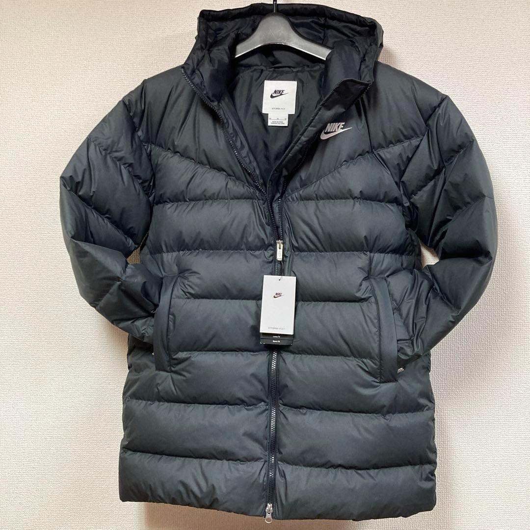 Sナイキ ダウンジャケット ウィンドランナー ダウンコート ベンチコート 黒色