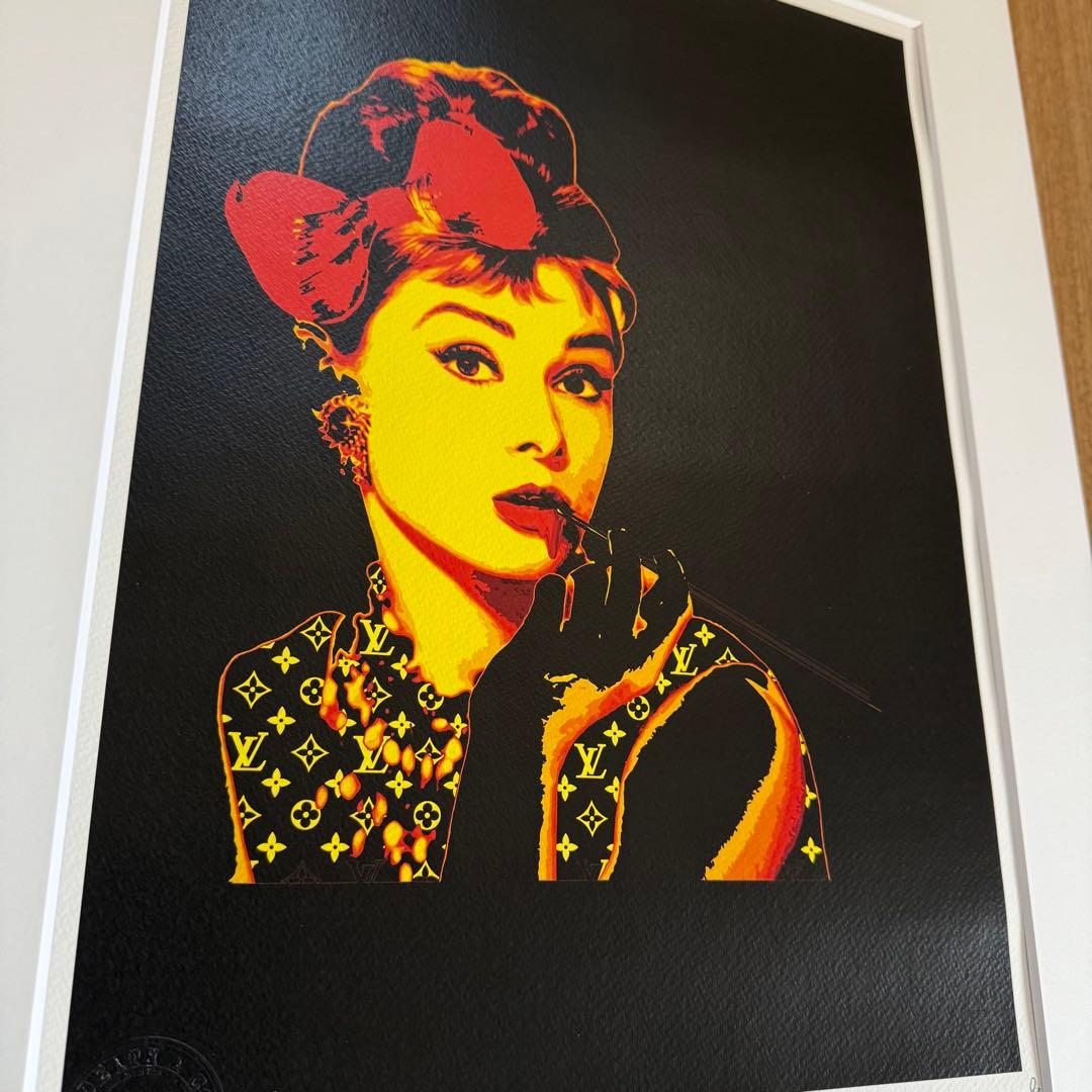 【世界限定100枚】額装付きアートポスター　オードリーペップバーン NYC