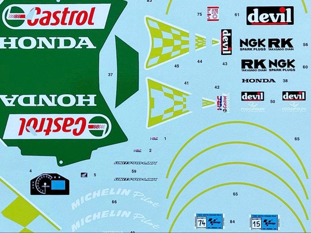 絶版 イタレリ 1/6 テレフォニカ・モビスター・ホンダ RC211V ‘03