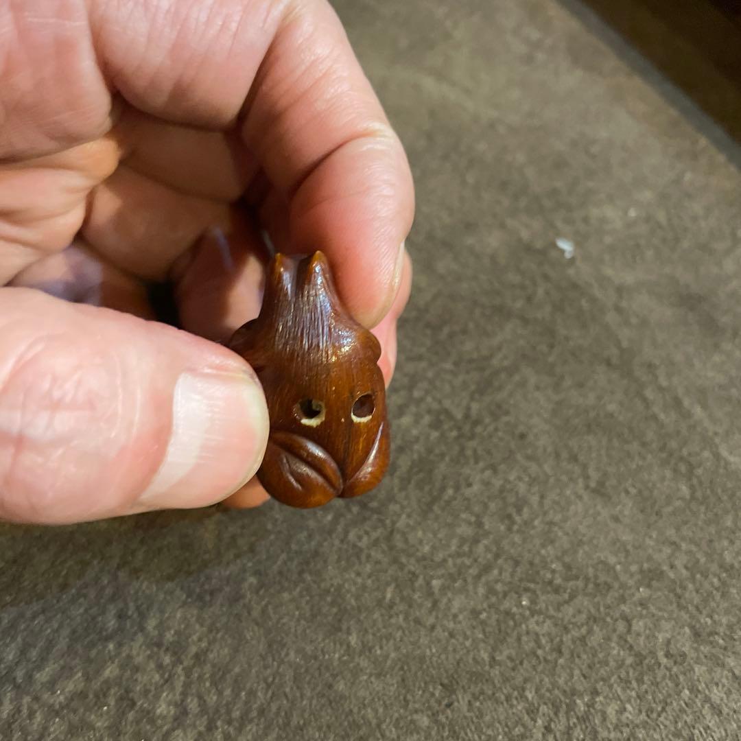 根付 狸 骨 牙等天然素材 銘あり