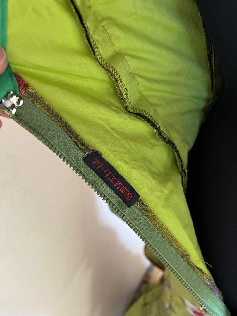 フラメンコドレス 緑色 花柄刺繍　アトリエ貴美恵