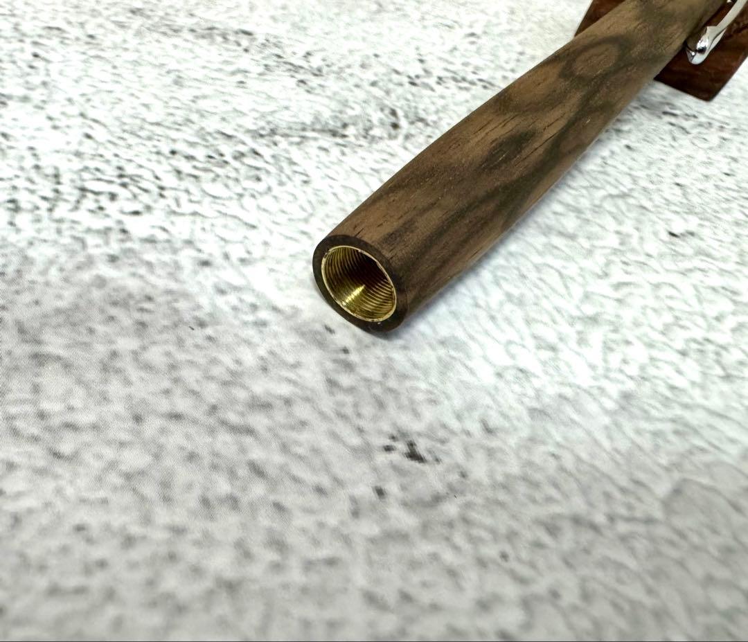 ☆ 工房楔 黒柿孔雀杢 ルーチェペン 真鍮タイプ新品 ☆
