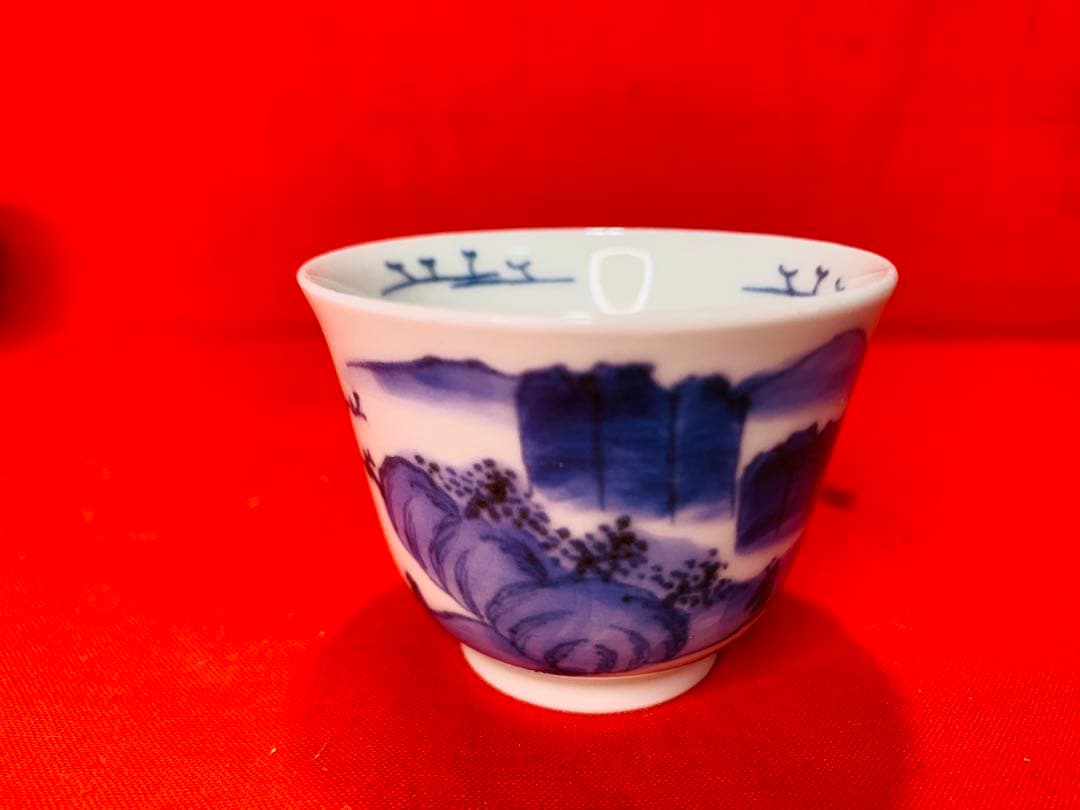 古伊万里　平戸焼　10客　湯呑　煎茶器　ぐい呑み　猪口　のぞき　骨董