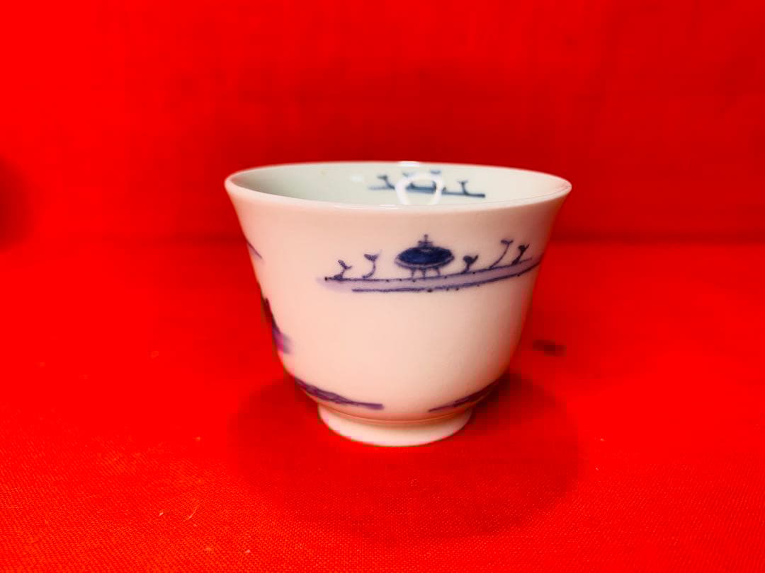 古伊万里　平戸焼　10客　湯呑　煎茶器　ぐい呑み　猪口　のぞき　骨董