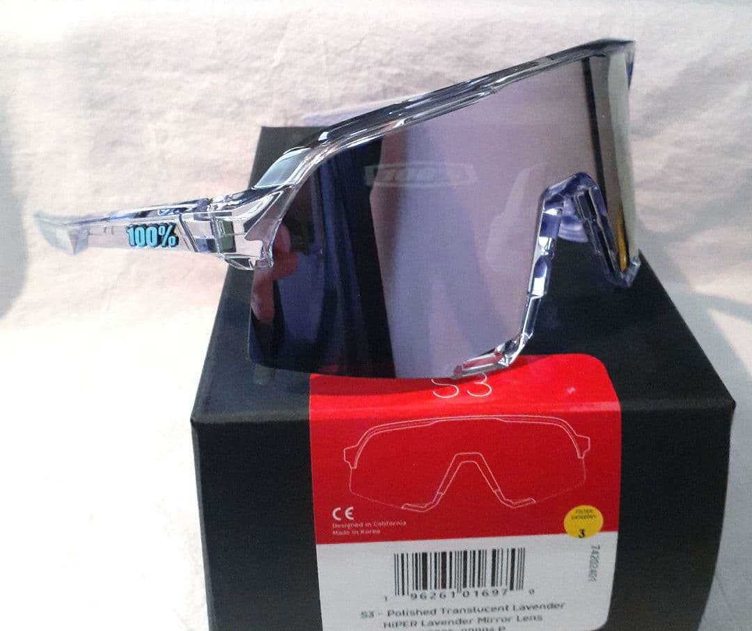 最新版 100% S3 クリア ラベンダー ワンハンドレッド サングラス