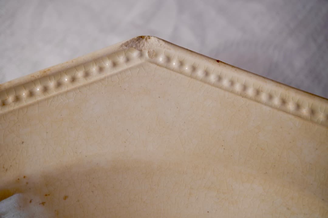 フランス アンティーク クレイユモントロー オクトゴナルプレート 陶器 深皿④