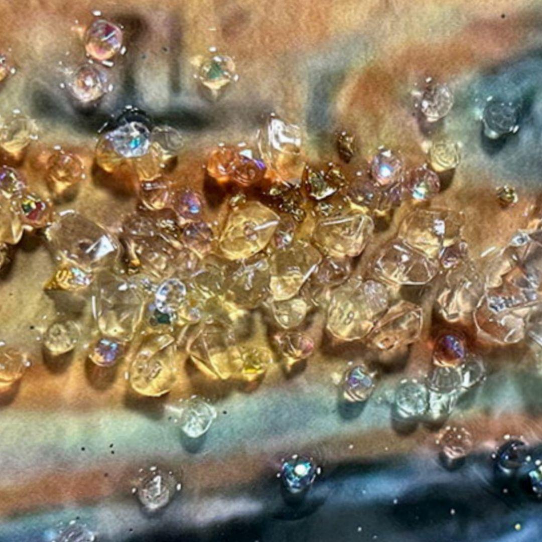 輸入雑貨　フィンセント・ファン・ゴッホ　絵画　『ひまわり』　水晶クリスタルアート