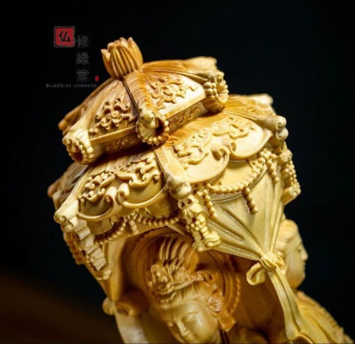 【修縁堂】木彫り 仏像 阿弥陀三尊 観音菩薩 阿弥陀如来 勢至菩薩立像 一刀彫