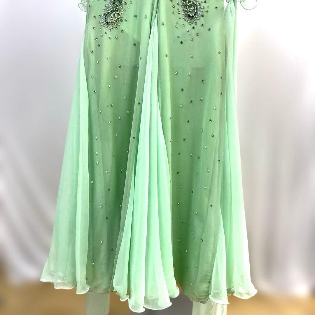 6346★ジャンティ★S ライトグリーン スタンダードドレス 社交ダンス