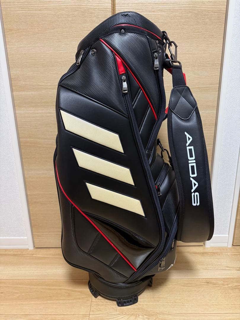 アディダス ゴルフ#キャディバッグ#9.5型#美品#ブラックレッド