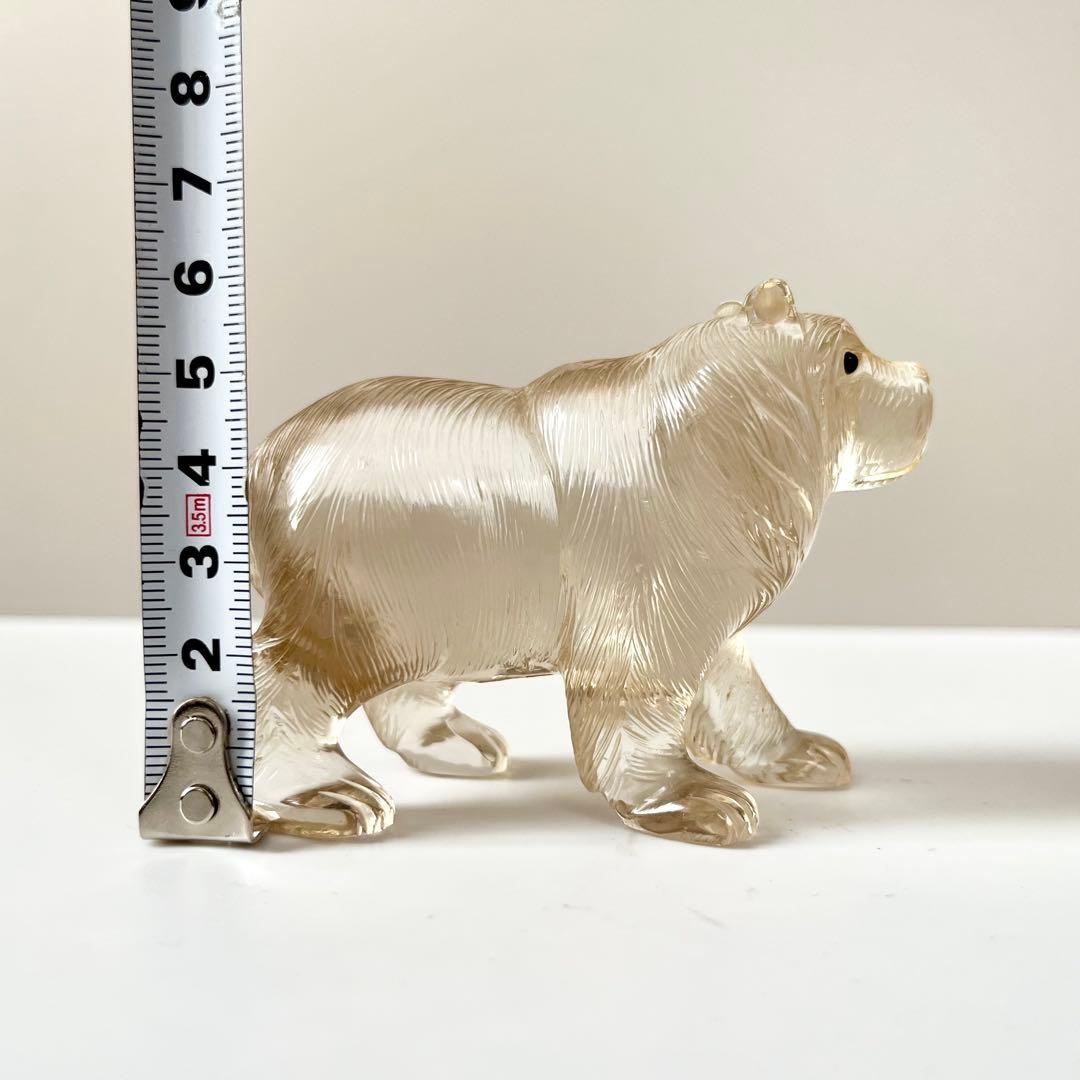 本水晶　熊　石　石製　石彫　石彫り　置物