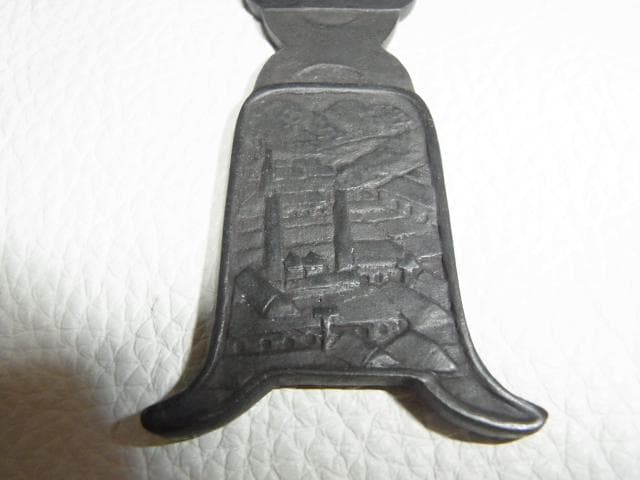 未使用 非売品 明治43年◆日光電気精銅所 銅製ペーパーナイフ 華厳の滝デザイン