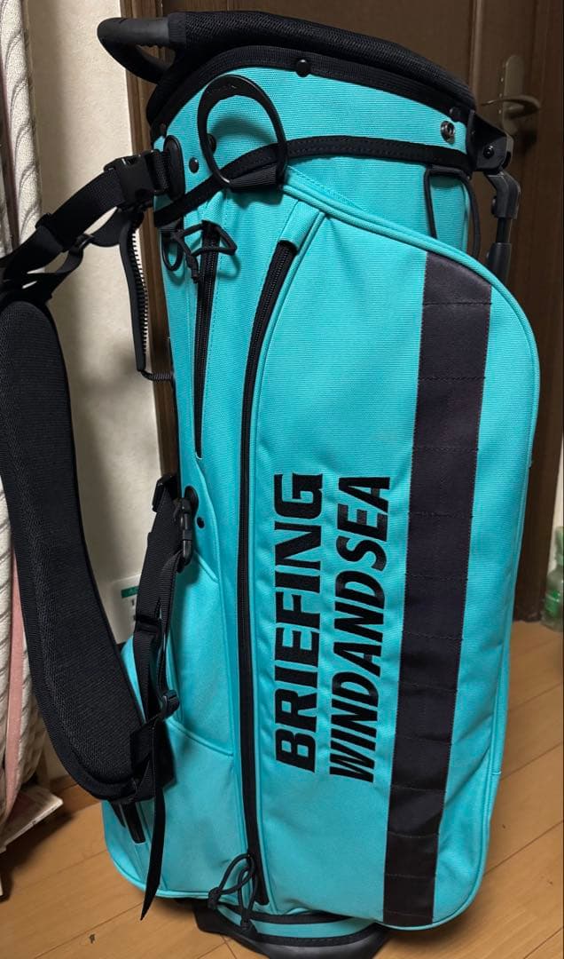 極美品 BRIEFING WIND AND SEA ミントブルー キャディバッグ