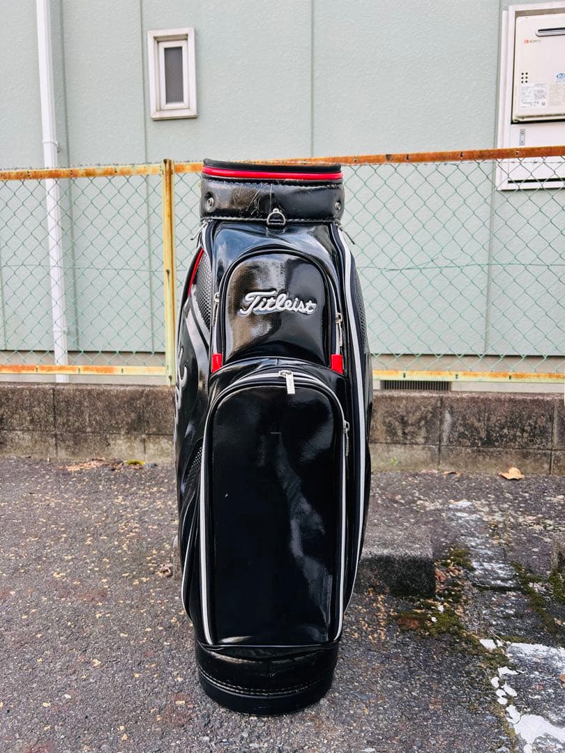Titleist キャディバッグ 黒 赤 ストライプ