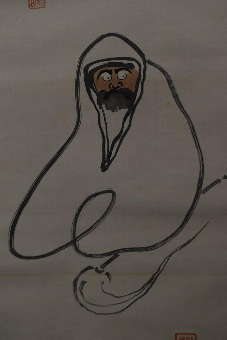 【真作】総持寺貫主/杉本道山/達磨画賛/掛軸/名家伝来/AA-241