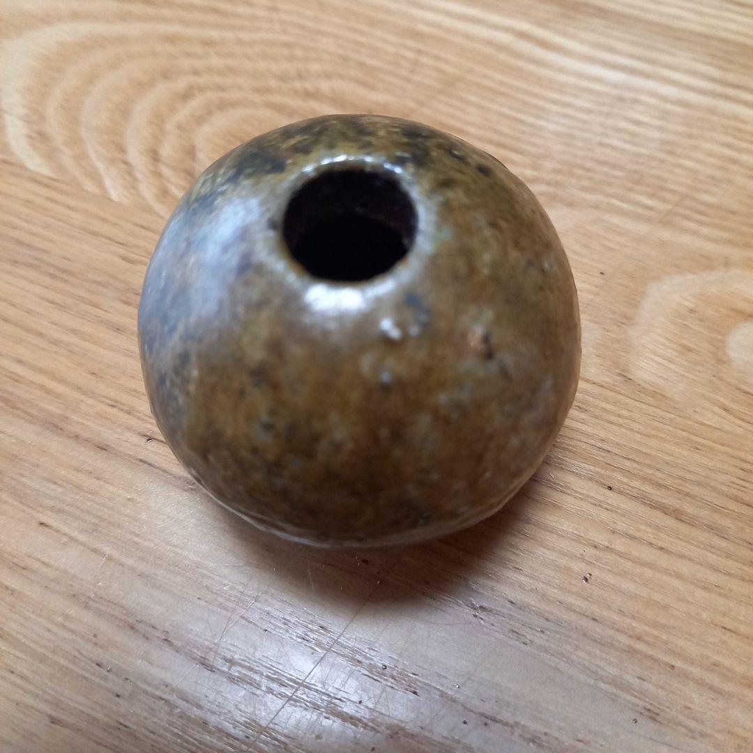 陶器オブジェ　作家物　分割陶箱➕丸い一輪挿し鈴音➕陶器お香立て　オマケ付き