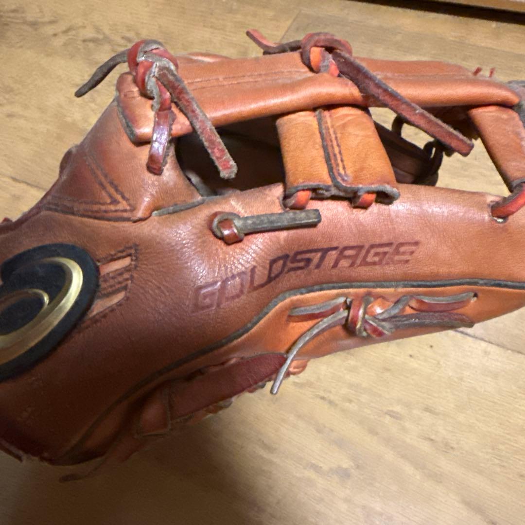 アシックス ゴールドステージ 硬式グローブ　紐切れてます　購入後直してください