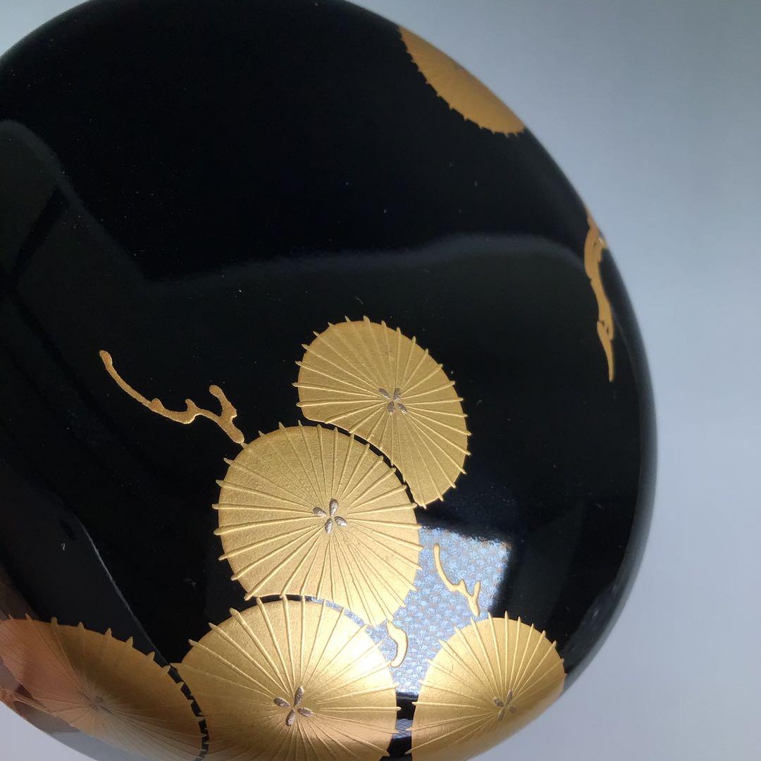 Ｒ３２８　棗　『蒔絵師　西條一斎作』『唐松蒔絵』『大棗』　共箱　茶道具