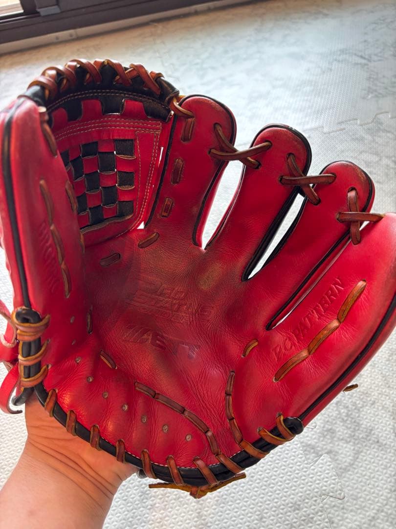 ZETT 軟式グローブ レッド/ブラック