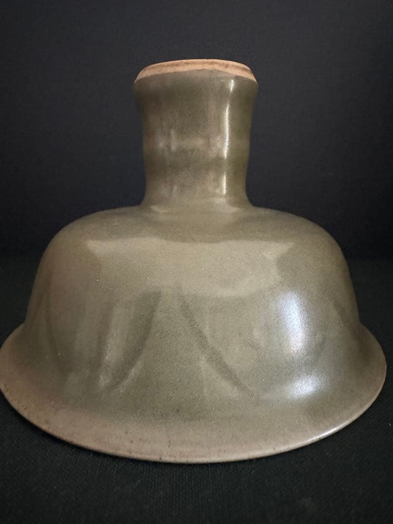 中国骨董　元　青磁　龍泉窯　馬上杯　高足杯　酒器　湯呑　唐物　古美術(N-9)