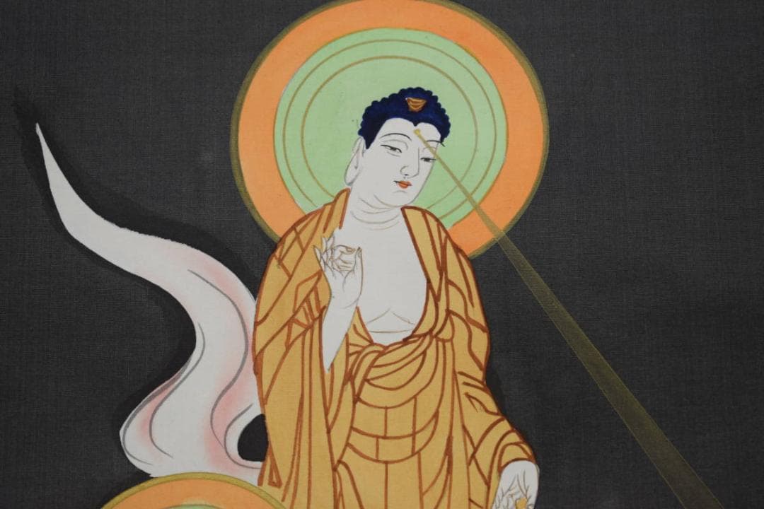 不詳/作者不詳/三尊仏図/三尊佛/布袋屋掛軸HE-838