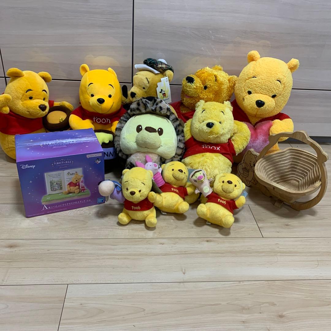 くまのプーさん ぬいぐるみとフルーツバスケットスマホスタンドセット12点セット