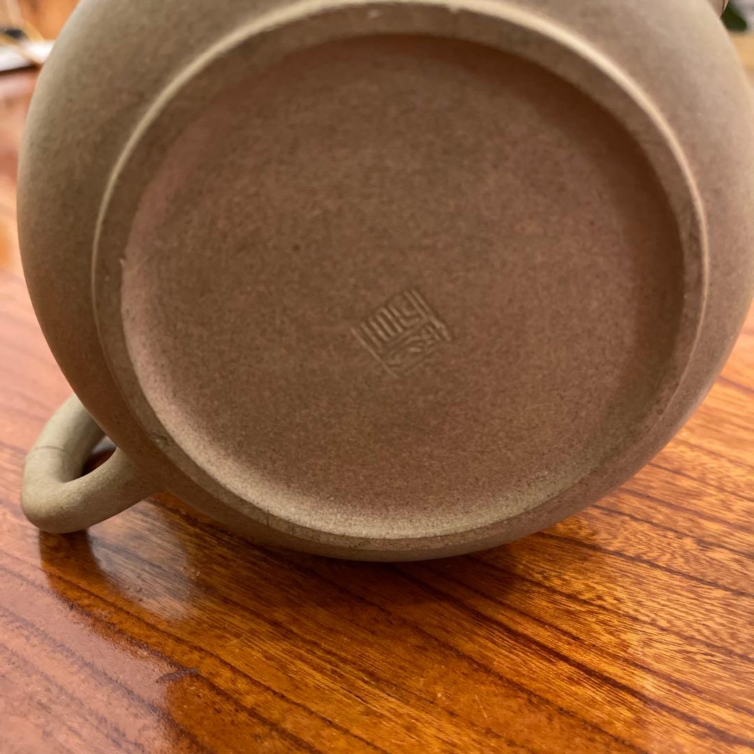 [隆邨] 清末古壺 老段泥 行竹鼓壺 底款廖章 逸然軒主人 中国急須　台湾急須