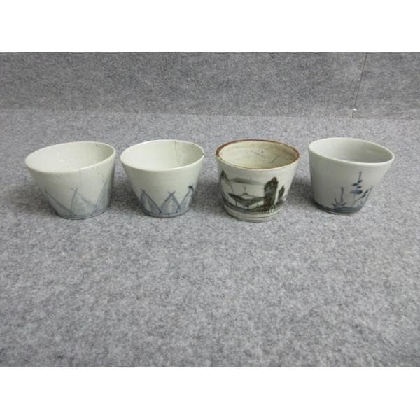 古伊万里染付蕎麦猪口4個 [B28368]