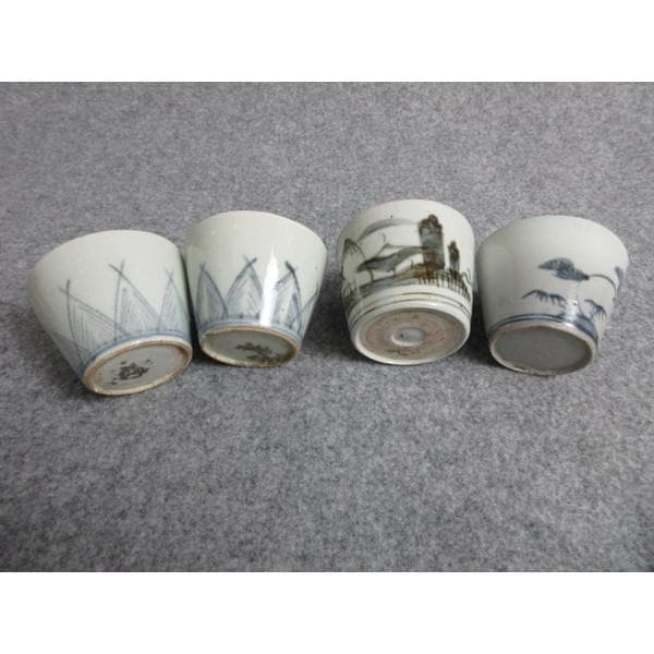 古伊万里染付蕎麦猪口4個 [B28368]