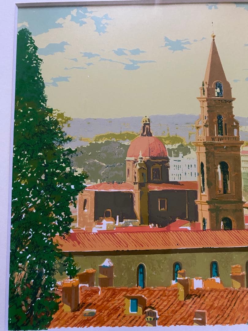 長嶋玄文『フィレンツェに鐘』　真作シルクスクリーン