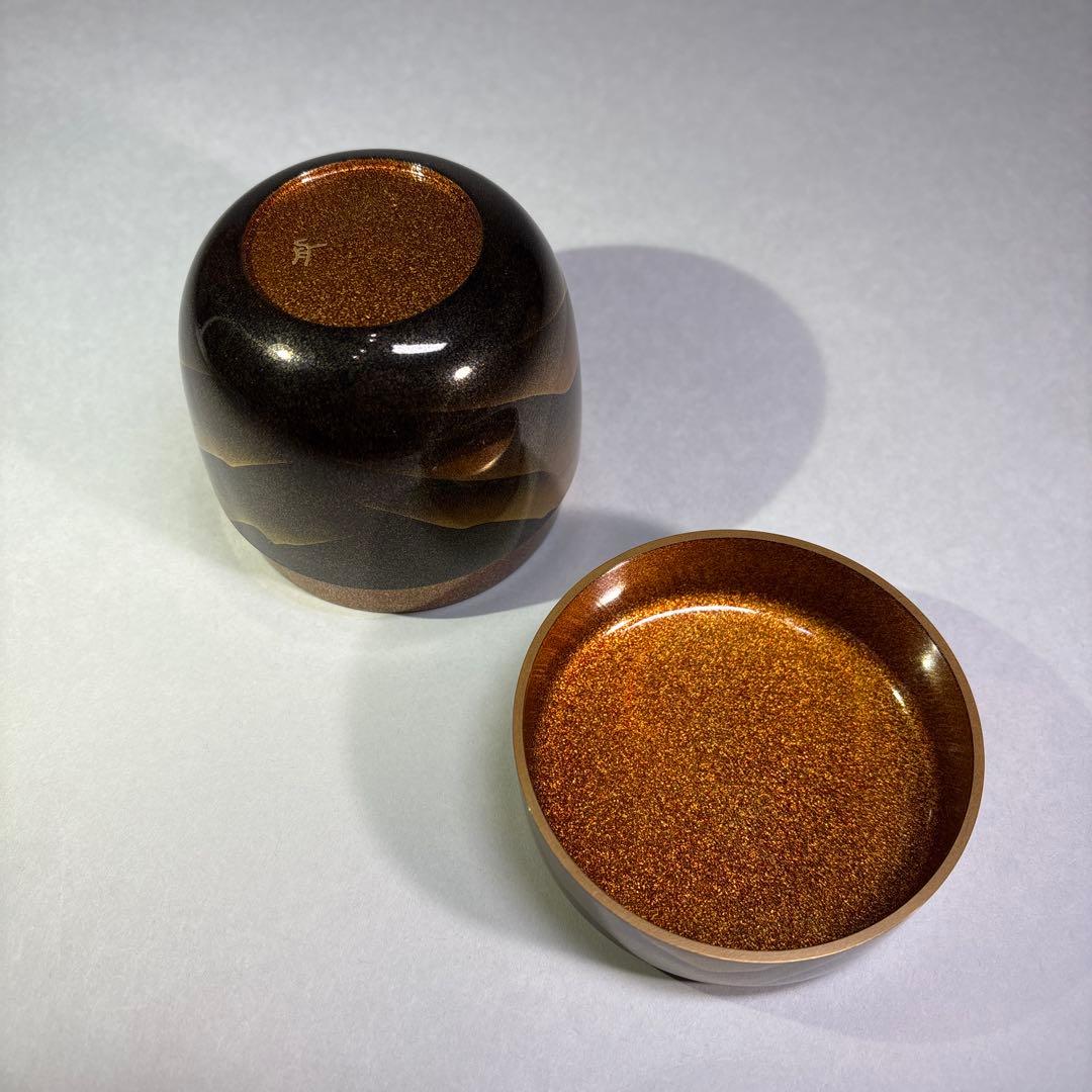 田村一舟　研出遠山　大棗 内梨地(桐箱入)