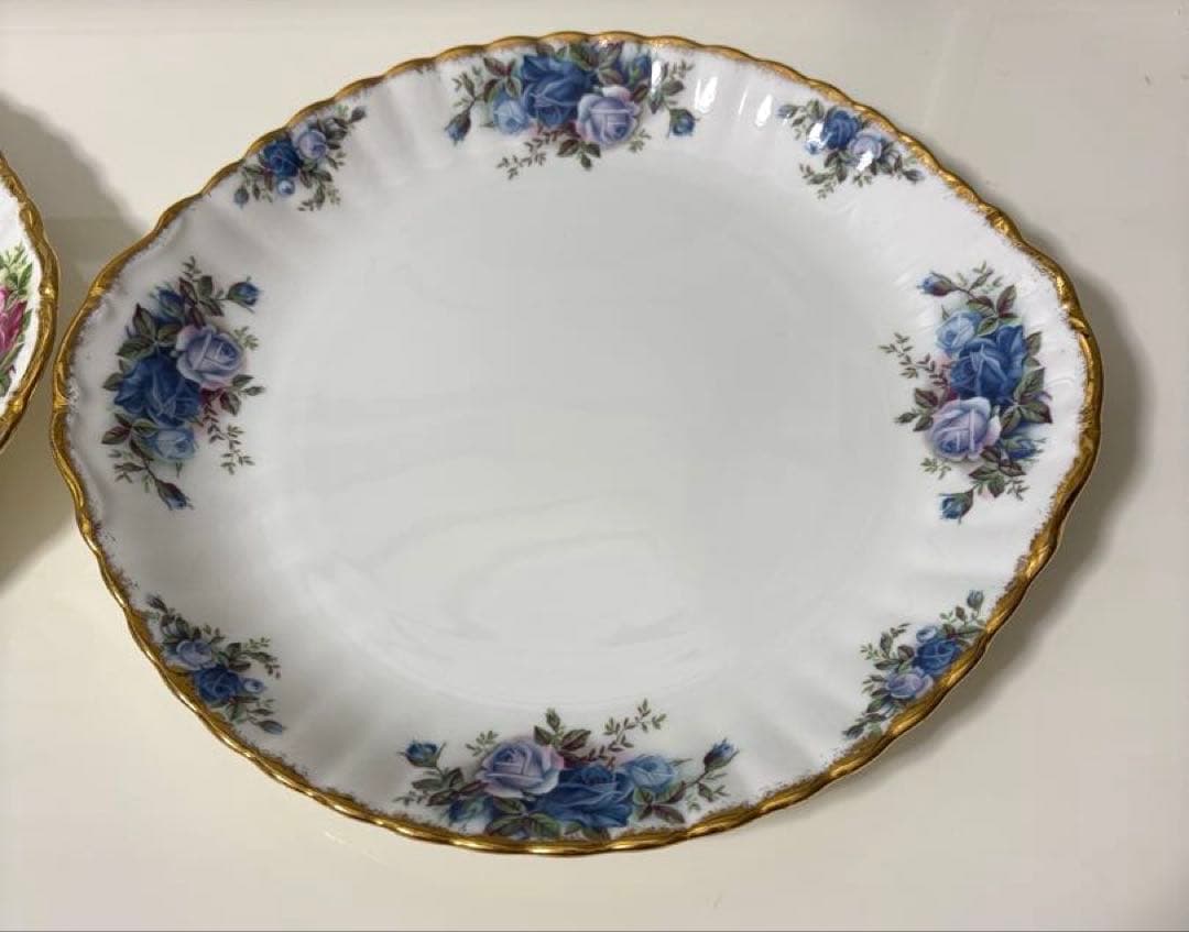 ビンテージ❤︎ロイヤルアルバート❤︎オールドカントリーローズ❤︎赤&青薔薇柄❤︎大皿2枚