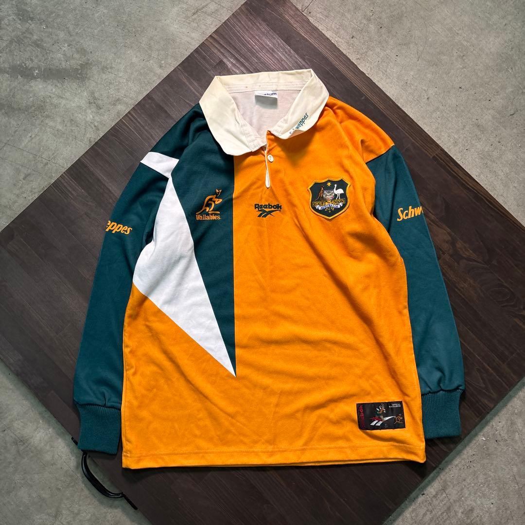 7BS1 Reebok ラガーシャツ　90's オーストラリア代表　M 古着