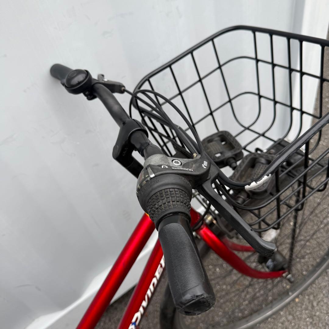 y25e22街乗り用自転車 27インチ カゴ/鍵/オートライト/6段変速付