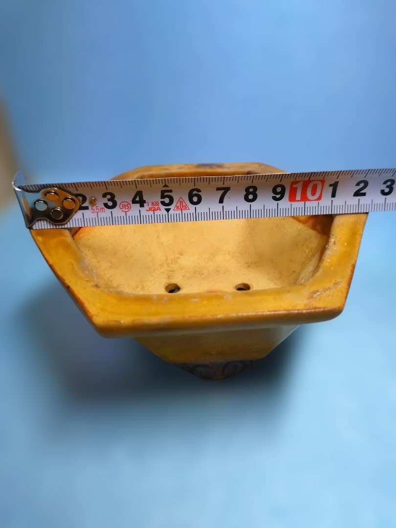 装飾的な六角形陶器器、年代物盆栽鉢