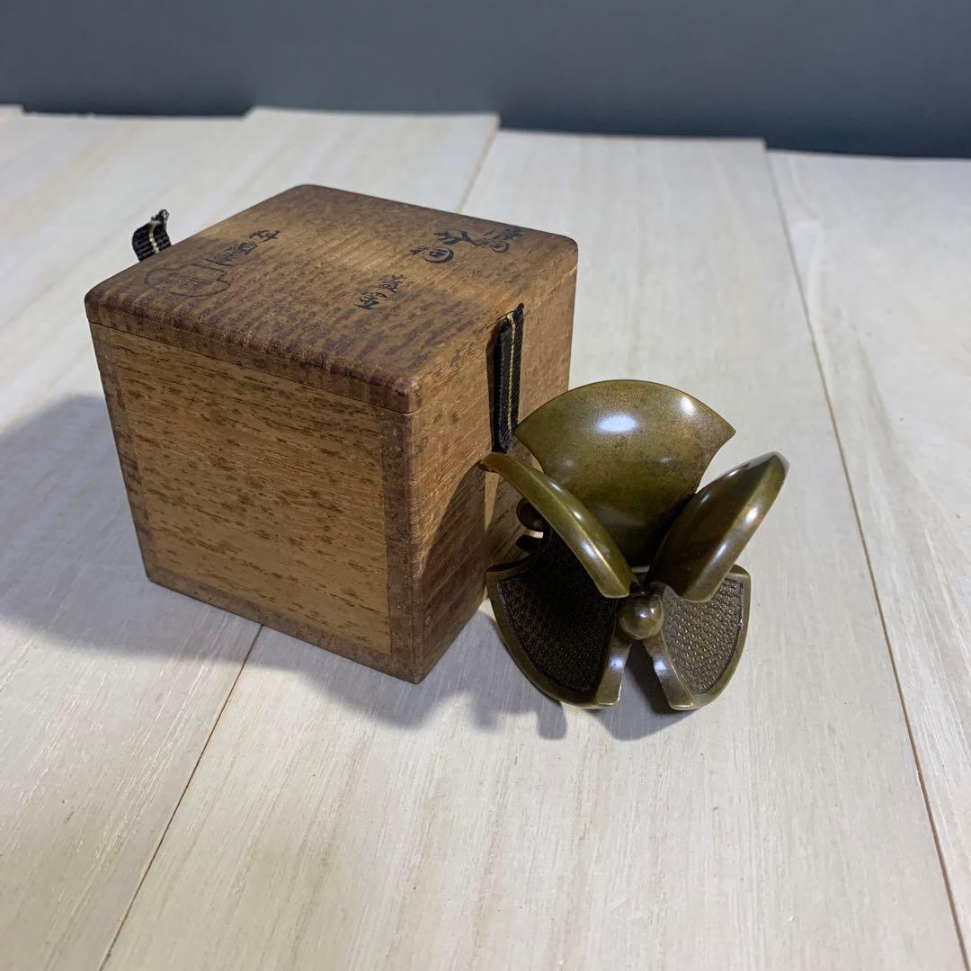 村田耕閑　唐銅分銅形　蓋置　共箱