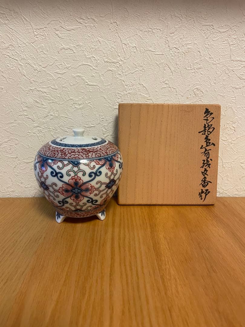 【値下げ交渉可】人間国宝 今泉今右衛門 色鍋島有職文香炉