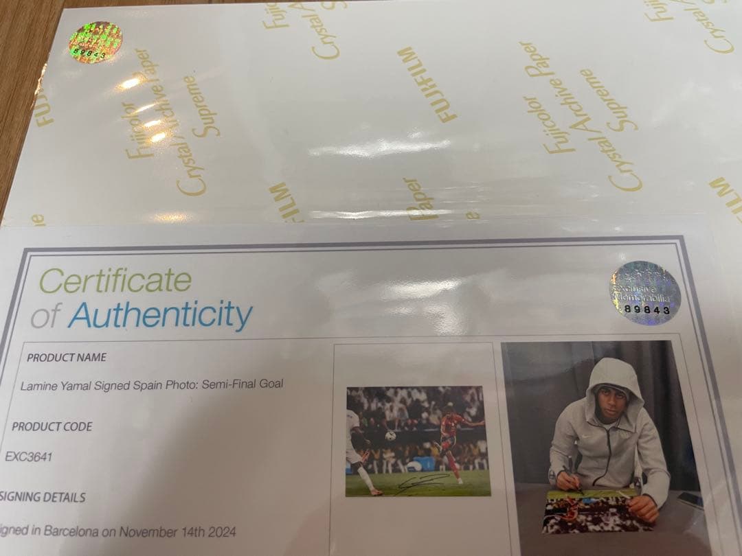 【証明書付】ヤマル 直筆サイン EURO2024 フランス戦 A3サイズ